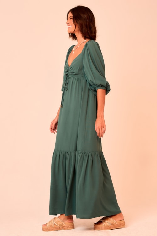 Vestido Longo Orquidea Verde Selva - foto 2
