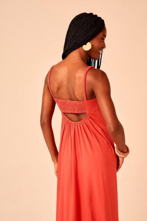 Vestido Longo Peixe Bordado Vermelho - foto 6