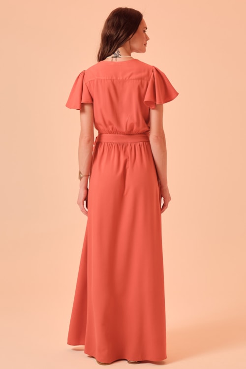 Vestido Longo Transpassado Raiar Vermelho - foto 3