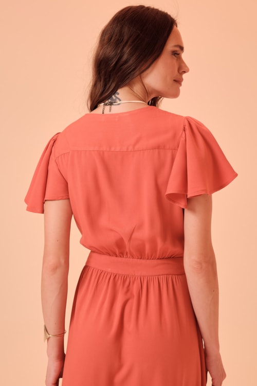 Vestido Longo Transpassado Raiar Vermelho - foto 4