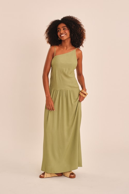 Vestido Maquinetado Dunas Verde Palmeira - foto 5