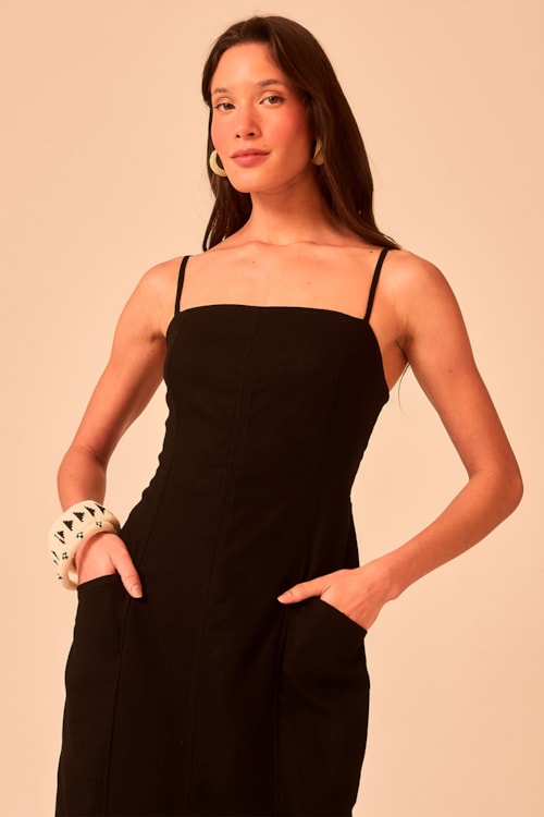 Vestido Midi Tulipa Preto - foto 4