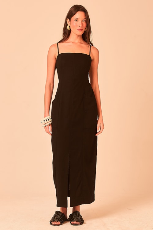 Vestido Midi Tulipa Preto - foto 1