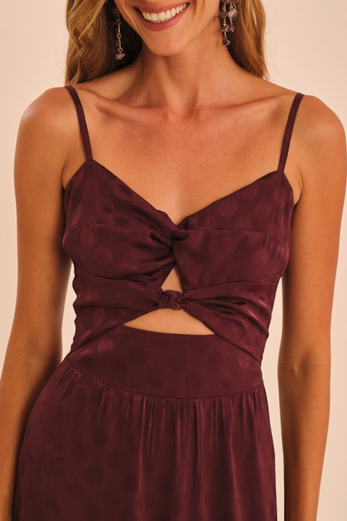 Vestido Poa Jacquard Roxo Ametista - foto 2