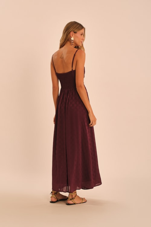 Vestido Poa Jacquard Roxo Ametista - foto 4