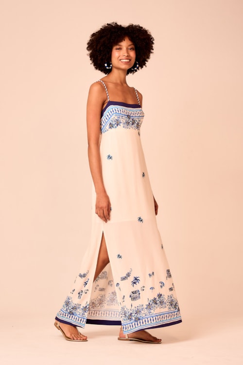 Vestido Reto Cropped Cotidiano Estampado - foto 2