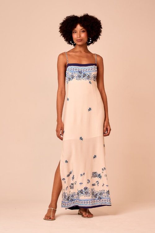 Vestido Reto Cropped Cotidiano Estampado - foto 1