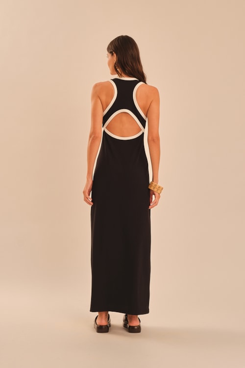 Vestido Ribana Bicolor Preto - foto 4