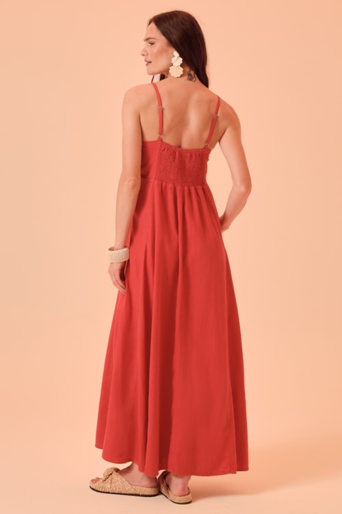 Vestido Sarja Color Vermelho - foto 5