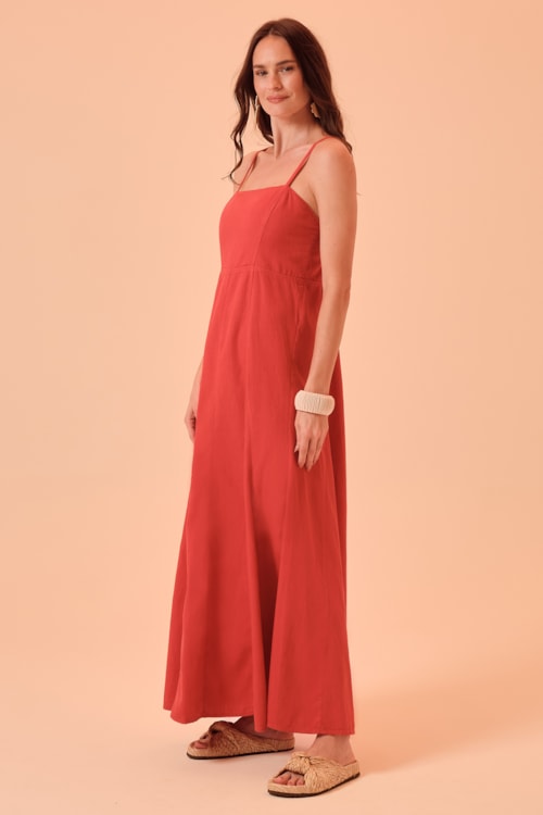 Vestido Sarja Color Vermelho - foto 3