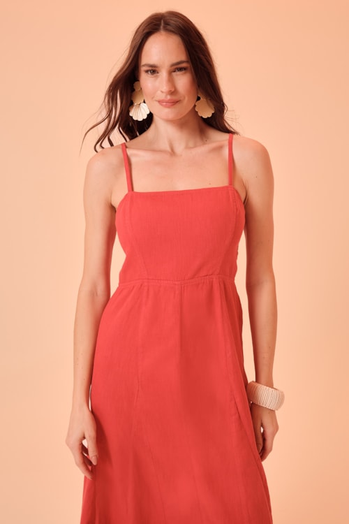 Vestido Sarja Color Vermelho - foto 2