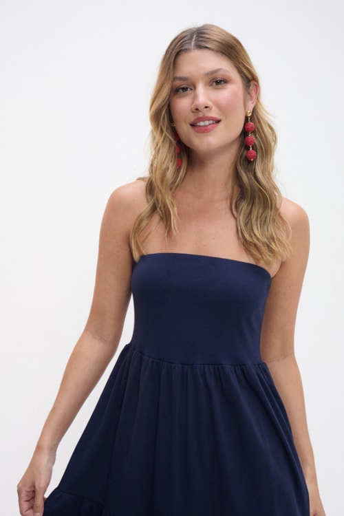 Vestido Sem Alcas Marias Azul Marinho - foto 2
