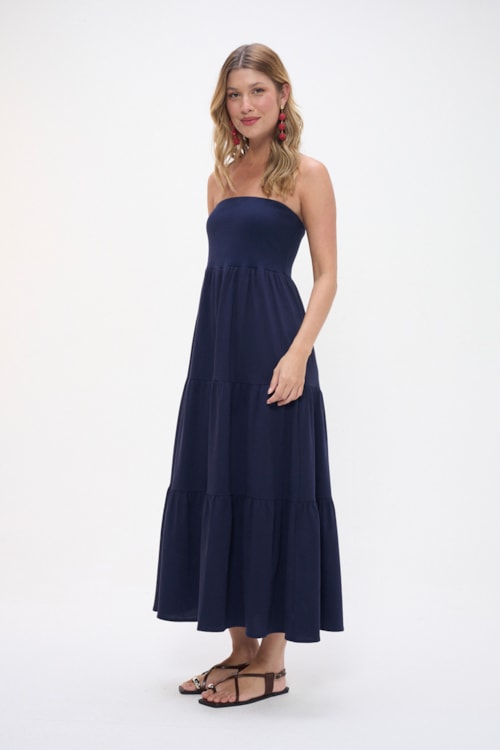 Vestido Sem Alcas Marias Azul Marinho - foto 3