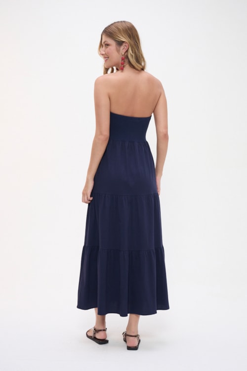 Vestido Sem Alcas Marias Azul Marinho - foto 4