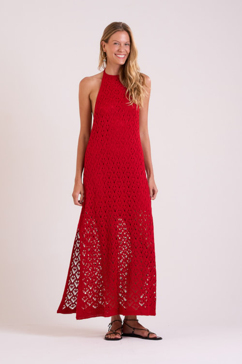 Vestido Tricot Sunset Vermelho Fogo - foto 2