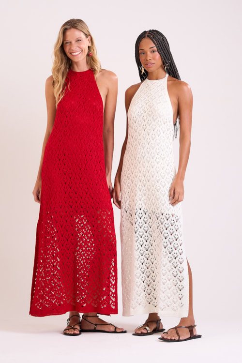 Vestido Tricot Sunset Vermelho Fogo - foto 1