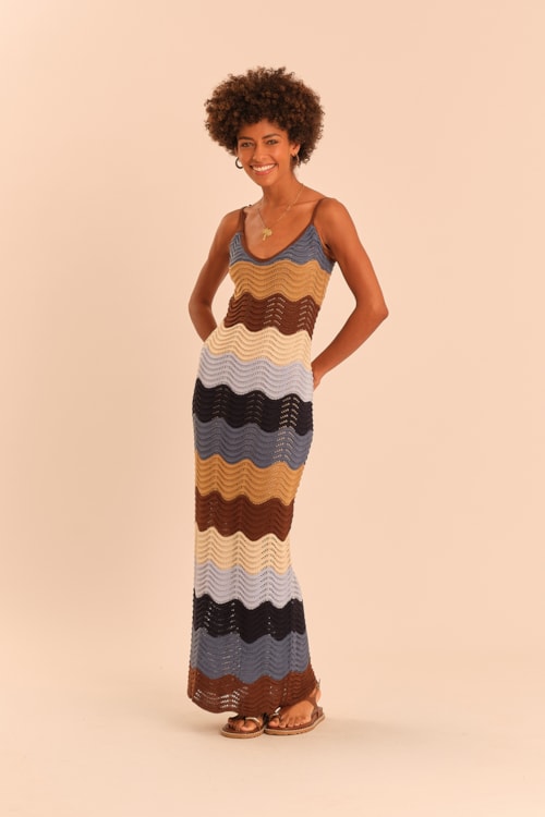 Vestido Tricot Waves Colorido - foto 1