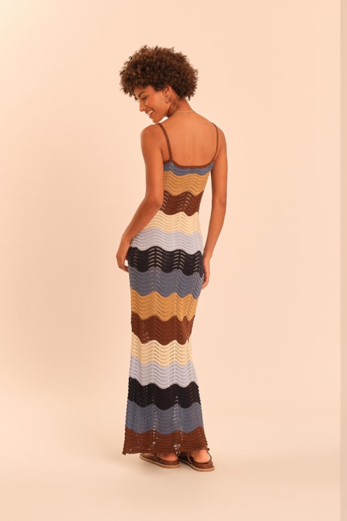 Vestido Tricot Waves Colorido - foto 4