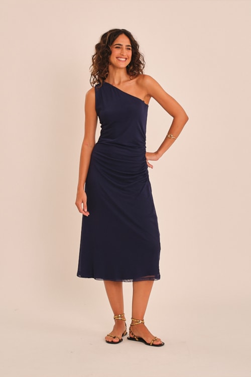 Vestido Tule Ombro So Azul Medina - foto 1